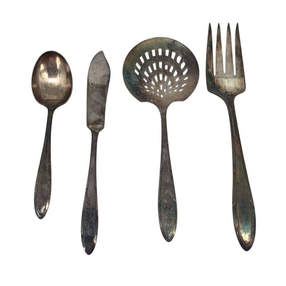 Vintage 1937 ONEIDA Nobility Plate Silver Plated REVERIE Serving Utensil 4 Piece
